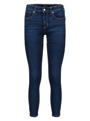 GAP Dżinsy - Skinny fit - w kolorze granatowym rozmiar: W33. Niebieskie jeansy GAP, bez wzorów, klasyczne, z podwyższonym stanem. Za 114.17 zł.