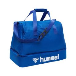 Torba piłkarska dla dorosłych rozmiar Hummel Core Football Bag. Niebieskie torby sportowe Hummel, bez wzorów. Za 99.99 zł.