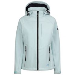 Trespass Fryatt - Damska kurtka typu softshell Seafoam Marl. Niebieskie kurtki przejściowe sportowe Trespass, m, z aplikacjami, z gumy, bez kaptura, trekkingowe. Za 346.70 zł.
