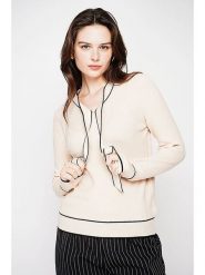 C& Jo Sweter w kolorze beżowo-czarnym rozmiar: 40. Brązowe swetry C& Jo, bez wzorów, z kaszmiru, klasyczne, bez ramiączek. Za 158.47 zł.