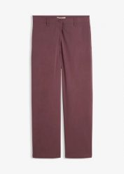 Spodnie z bengaliny z mieszanki wiskozy. Fioletowe spodnie materiałowe bonprix, bez wzorów, z materiału, eleganckie. Za 124.99 zł.