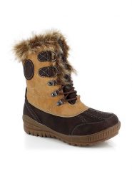 Kimberfeel Kozaki zimowe "Elena" w kolorze jasnobrązowym rozmiar: 35. Brązowe kozaki Kimberfeel, na zimę, bez wzorów, z materiału, eleganckie, z okrągłym noskiem, bez obcasa, bez zapięcia. Za 304.99 zł.