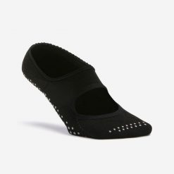 Skarpetki fitness damskie Domyos antypoślizgowe. Czarne skarpetki DOMYOS, bez wzorów, z elastanu. Za 34.99 zł.