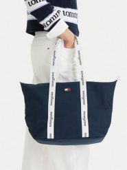 Tommy Jeans Torebka Tjw Ess Daily Tote AW0AW18461 Beżowy. Brązowe shopper bag Tommy Jeans, bez wzorów, z jeansu, bez dodatków. Za 240.99 zł.