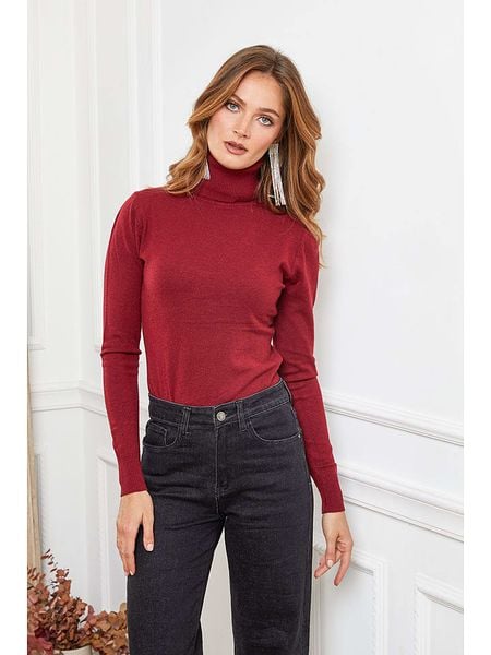 Joséfine Golf "Buviol" w kolorze bordowym rozmiar: S. Czerwone swetry Joséfine, s, bez wzorów, bez ramiączek. Za 131.12 zł.