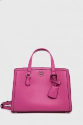 MICHAEL Michael Kors torebka skórzana kolor różowy. Czerwone listonoszki MICHAEL Michael Kors, bez wzorów, na ramię, bez dodatków. Za 1,529.90 zł.