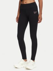 Reebok Legginsy Celina RK25701CCW Czarny Slim Fit. Czarne legginsy Reebok, bez wzorów, z bawełny. Za 129.99 zł.