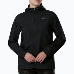 Kurtka do biegania damska Mizuno Tech Light Hooded Jacket. Czarne kurtki do biegania Mizuno, s, bez wzorów, z materiału, bez kaptura, do biegania. Za 299.99 zł.