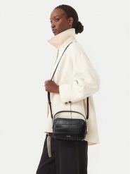 Calvin Klein Torebka Ck Croc Camera Bag LV04F3905G Czarny. Czarne torebki klasyczne Calvin Klein, bez wzorów, ze skóry, bez dodatków. Za 449.99 zł.
