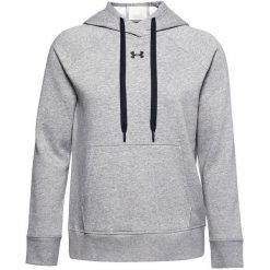 Damska Bluza Z Kapturem Rival Fleece Hoodie. Szare bluzy Under Armour, m, bez wzorów, bez ramiączek, z kapturem. Za 305.99 zł.