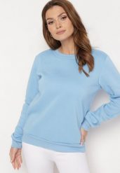 Niebieska Bluza Disphiffo. Niebieskie bluzy Born2be, l, bez wzorów, z polaru, bez kaptura. W wyprzedaży za 38.24 zł.