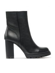 Jenny Fairy Botki WS5881-03 Czarny. Czarne botki Jenny Fairy, bez wzorów, ze skóry, bez obcasa, na słupku, bez zapięcia. Za 179.99 zł.