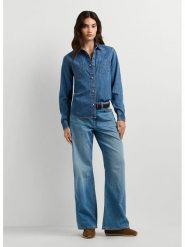 Pepe Jeans Koszula dżinsowa "Abbey" w kolorze niebieskim rozmiar: L. Niebieskie koszule Pepe Jeans, l, bez wzorów, z bawełny, bez kołnierzyka, bez ramiączek. Za 193.24 zł.