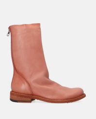 Różowe botki ze skóry naturalnej M025LEPIOBB012. Czerwone botki Venezia, bez wzorów, ze skóry, bez obcasa, bez zapięcia. Za 699.00 zł.
