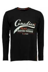 Koszulka młodzieżowa Canadian Peak Jampista. Czarna t-shirty sportowe Canadian Peak, m, z aplikacjami, z materiału, bez ramiączek. Za 78.49 zł.