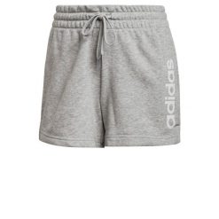Calções Essensials Slim Logo de Ginástica e Pilates em Algodão Mulher. Białe szorty adidas, bez wzorów, sportowe. Za 74.00 zł.