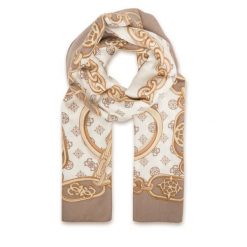 Szal Guess. Brązowe szaliki i kominy Guess, z aplikacjami. Za 199.99 zł.