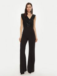 Rinascimento Kombinezon CFC0019758002 Czarny Regular Fit. Czarne sukienki Rinascimento, xs, bez wzorów, z syntetyku, bez kołnierzyka, bez ramiączek. Za 369.99 zł.