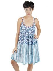 Isla Bonita by SIGRIS Sukienka w kolorze błękitno-niebieskim rozmiar: XL. Niebieskie sukienki Isla Bonita by SIGRIS, na co dzień, xl, bez wzorów, z bawełny, bez kołnierzyka, bez ramiączek, midi, proste. Za 105.63 zł.
