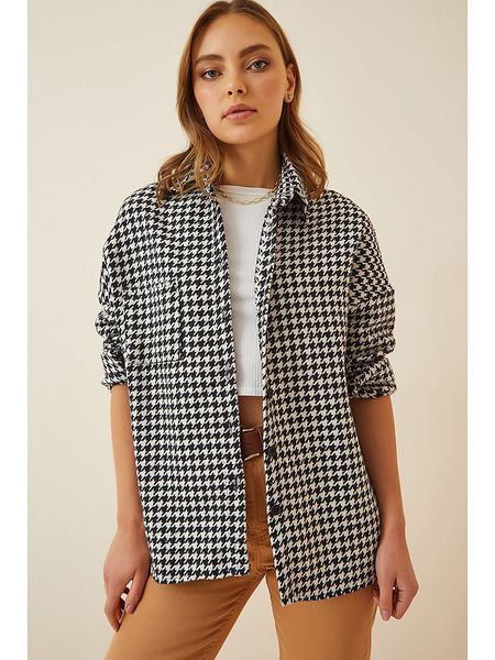 Happiness Istanbul Kurtka koszulowa w kolorze czarnym rozmiar: 40. Czarne kurtki Happiness Istanbul, bez wzorów, bez kaptura. Za 100.99 zł.