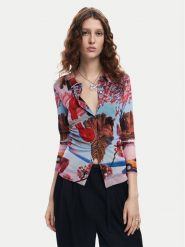 Desigual Bluzka Surreal Blossom 24WWTK84 Kolorowy Slim Fit. Bluzki Desigual, xs, bez wzorów, z syntetyku, bez kołnierzyka, bez ramiączek. Za 169.99 zł.