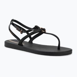 Sandały damskie Ipanema Atena. Czarne sandały Ipanema, bez wzorów, z materiału, klasyczne, bez obcasa, bez zapięcia. Za 139.99 zł.