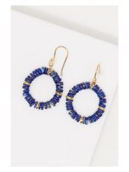 AMAZONIA Pozłacane kolczyki "Zaniyah" z lapis lazuli rozmiar: onesize. Niebieskie kolczyki AMAZONIA, z lazurytem, pozłacane. Za 114.44 zł.