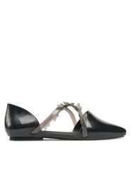 Melissa Baleriny Pointy Stripe Fly Ad 33638 Czarny. Czarne baleriny Melissa, bez wzorów, z tworzywa sztucznego, bez obcasa, bez zapięcia. Za 399.99 zł.