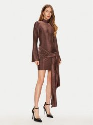 BARDOT Sukienka koktajlowa 59556DB Brązowy Slim Fit. Brązowe sukienki Bardot, bez wzorów, z syntetyku, wizytowe, bez kołnierzyka, bez ramiączek. Za 259.99 zł.