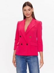 Elisabetta Franchi Marynarka GI-059-32E2-V550 Różowy Regular Fit. Czerwone marynarki i żakiety Elisabetta Franchi, bez wzorów, z syntetyku, bez ramiączek. Za 1,379.00 zł.