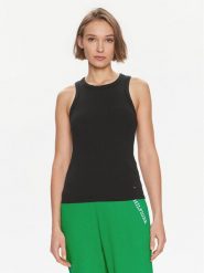 Tommy Hilfiger Top WW0WW38635 Czarny Slim Fit. Czarne topy Tommy Hilfiger, s, bez wzorów, z wiskozy, bez kołnierzyka, bez ramiączek. Za 159.99 zł.