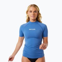 Koszulka do pływania damska Rip Curl Classic Surf UPF Rashguard. Niebieskie t-shirty sportowe Rip Curl, m, bez wzorów, z elastanu, bez ramiączek, do pływania. Za 137.80 zł.