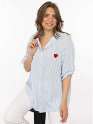 Zwillingsherz Tunika "Stripes & Heart" w kolorze błękitnym rozmiar: onesize. Niebieskie tuniki Zwillingsherz, bez wzorów, z bawełny, bez kołnierzyka, bez ramiączek. Za 159.95 zł.
