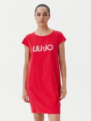 Liu Jo Beachwear Sukienka codzienna VA5194 JS003 Czerwony Regular Fit. Czerwone sukienki Liu Jo Beachwear, na co dzień, m, bez wzorów, z bawełny, bez kołnierzyka, bez ramiączek, proste. Za 319.99 zł.