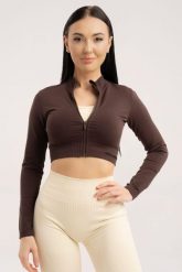 Bluza fitness damska Gym Glamour bezszwowa rozpinana. Czerwone bluzy GYM GLAMOUR, l, bez wzorów, z materiału, eleganckie, bez ramiączek, bez kaptura. Za 159.99 zł.