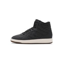 Trenerzy Hummel St. Power Play Mid. Czarne buty sportowe lifestyle Hummel, bez wzorów, z zamszu, sportowe, bez zapięcia. W wyprzedaży za 210.60 zł.