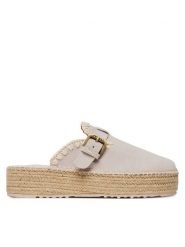 Mou Espadryle Jute clog plain MU.SW641000A Szary. Szare espadryle Mou, bez wzorów, ze skóry, bez obcasa. Za 529.99 zł.