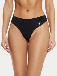 Polo Ralph Lauren Stringi 4P2020 Czarny. Czarne stringi Polo Ralph Lauren, bez wzorów, z bawełny. Za 49.99 zł.