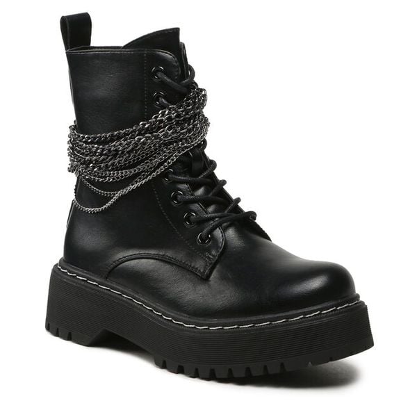 Trapery Jenny Fairy. Czarne traperki Jenny Fairy, bez wzorów, bez obcasa, bez zapięcia. Za 119.99 zł.