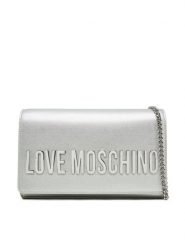 LOVE MOSCHINO Torebka JC4103PP1MKD196B Srebrny. Szare kopertówki Love Moschino, bez wzorów, ze skóry, wizytowe, bez dodatków. Za 429.99 zł.