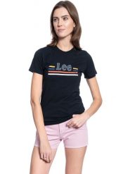 DAMSKI T-SHIRT LEE ESSENTIAL SLIM TEE BLACK L41HEP01 112108959. Czarne t-shirty Lee, l, bez wzorów, bez kołnierzyka, bez ramiączek. Za 69.99 zł.