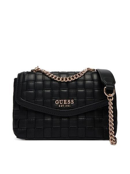 Guess Torebka Sandy HWWG84 18210 Czarny. Czarne listonoszki Guess, z aplikacjami, ze skóry, bez dodatków. Za 411.99 zł.