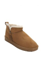 ISLAND BOOT Botki zimowe "Ilonie" w kolorze jasnobrązowym rozmiar: 39. Brązowe botki Island Boot, z aplikacjami, z materiału, z okrągłym noskiem, bez obcasa, bez zapięcia. Za 151.17 zł.