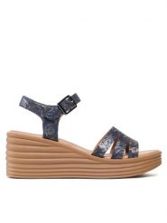 Clara Barson Sandały WS155-03 Granatowy. Niebieskie sandały Clara Barson, bez wzorów, z materiału, bez obcasa, na koturnie, bez zapięcia. Za 63.99 zł.
