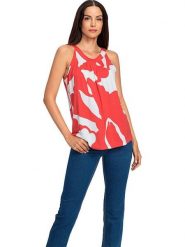 Heine Top w kolorze kremowo-czerwonym rozmiar: 44. Brązowe topy Heine, bez wzorów, bez kołnierzyka, bez ramiączek. Za 79.03 zł.