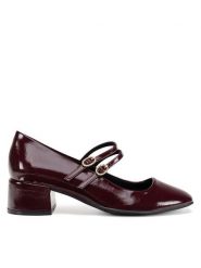 JENNY Czółenka LH24038-1 Bordowy. Czerwone czółenka Jenny, bez wzorów, z materiału, bez obcasa, bez zapięcia. Za 129.99 zł.