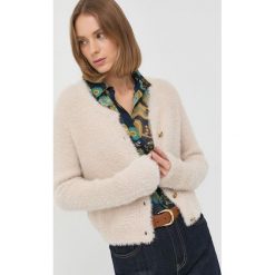 Pinko kardigan damski kolor beżowy. Brązowe swetry Pinko, m, bez wzorów, bez ramiączek. W wyprzedaży za 589.99 zł.