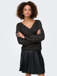 JDY Sweter "Aspen" w kolorze antracytowym rozmiar: S. Czarne swetry JDY, s, bez wzorów, bez ramiączek. Za 88.64 zł.