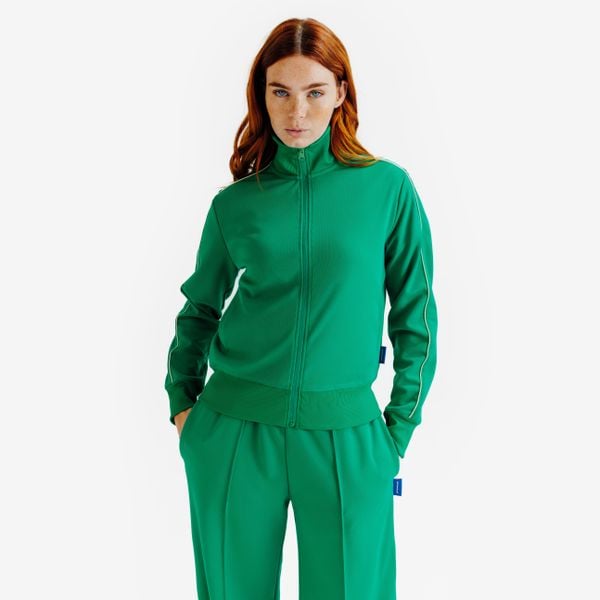 Bluza dresowa damska Heritage. Białe bluzy Decathlon, l, bez wzorów, z dresówki, bez kaptura. Za 119.99 zł.