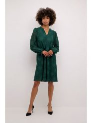 CULTURE Sukienka "Olu" w kolorze zielonym rozmiar: XL. Zielone sukienki Culture, xl, bez wzorów, z koronki, bez kołnierzyka, bez ramiączek, mini. Za 118.01 zł.